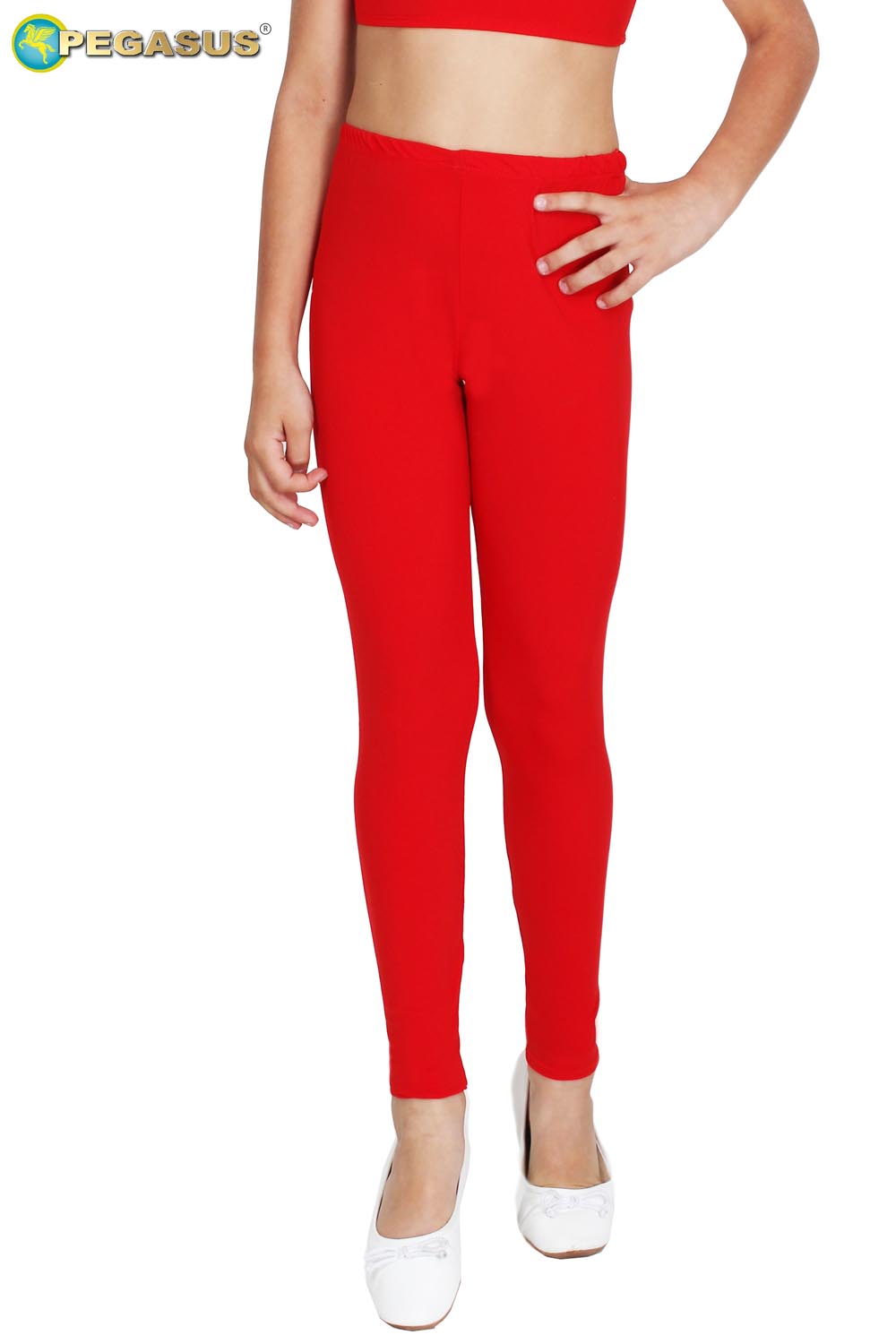 LEGGINS DANZA LYCRA ROSSO BAMBINA